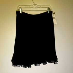 DKNY Black silk tiered short skirt size 6NWT